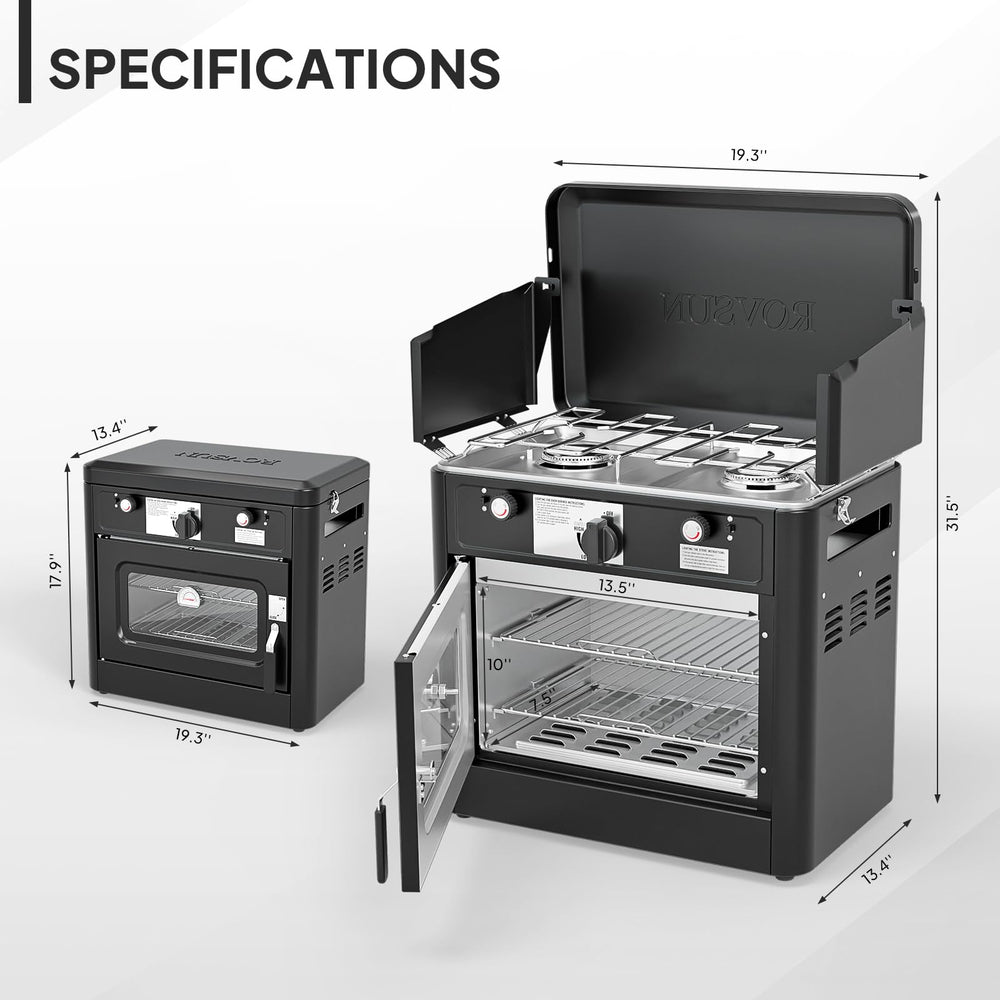 ROVSUN 2-in-1 camping setup demonstrates portable outdoor kitchen.