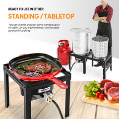 ROVSUN 5 PSI regulator ensures precise flame control for safe cooking.