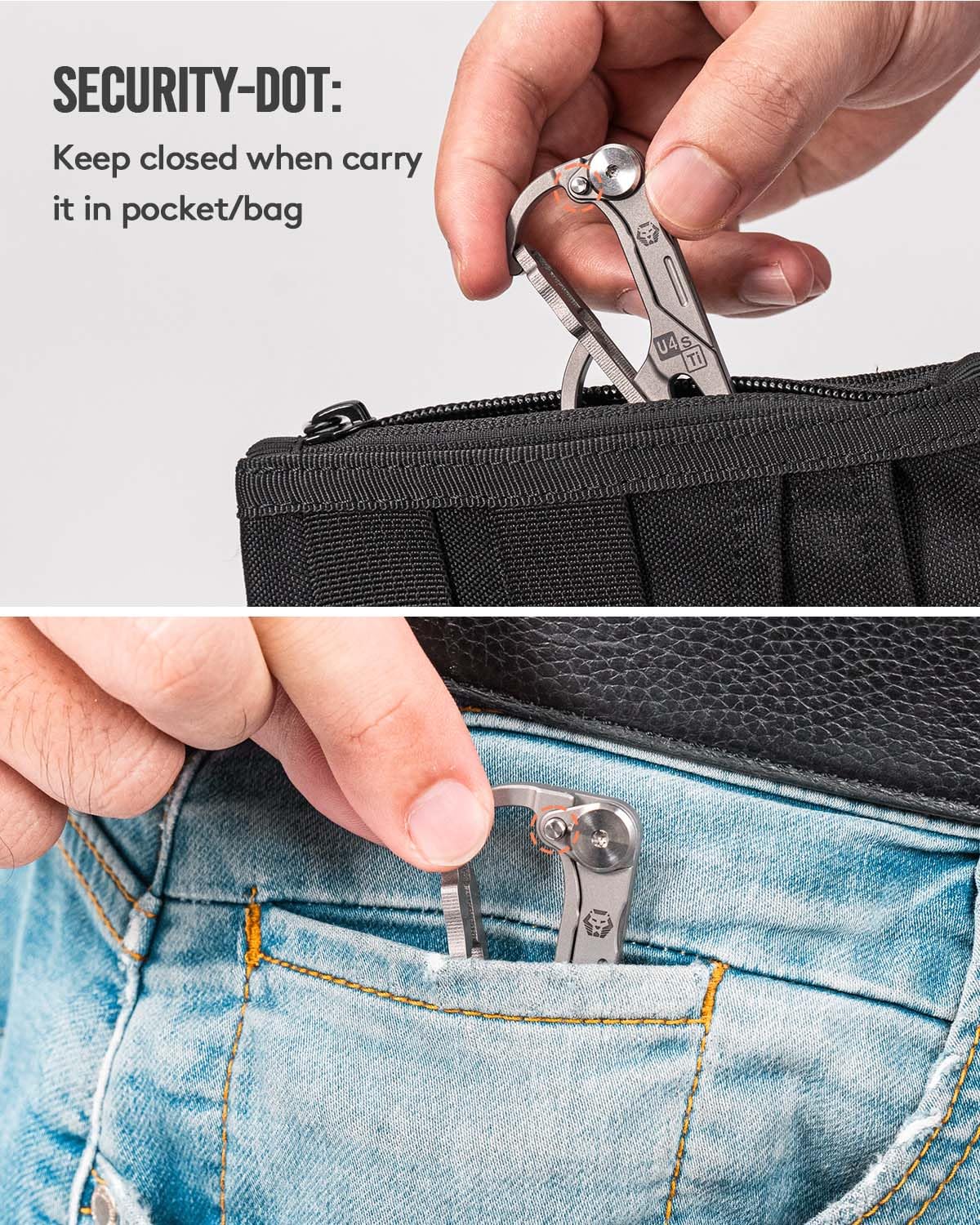 RovyVon U4 folding knife closed, compact EDC tool for everyday tasks.