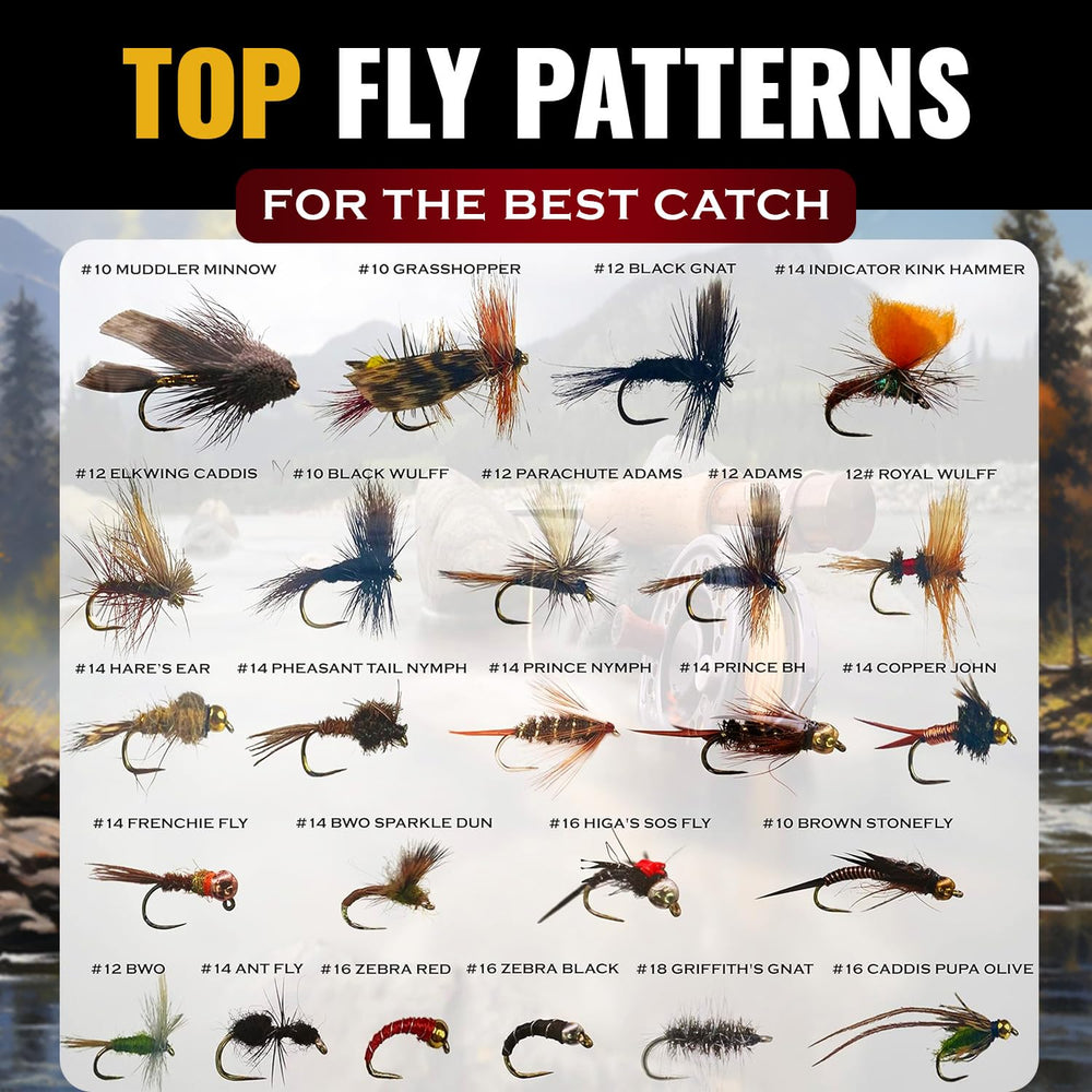 Complete RoxStar 24-pack barbless trout fly assortment