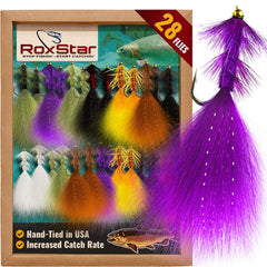 Front view of RoxStar BH-28PK Woolly Bugger fly assortment box