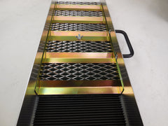 Royal Compact 24 Mini Sluice Box riffles closeup highlights laser-cut zinc-plated steel details.