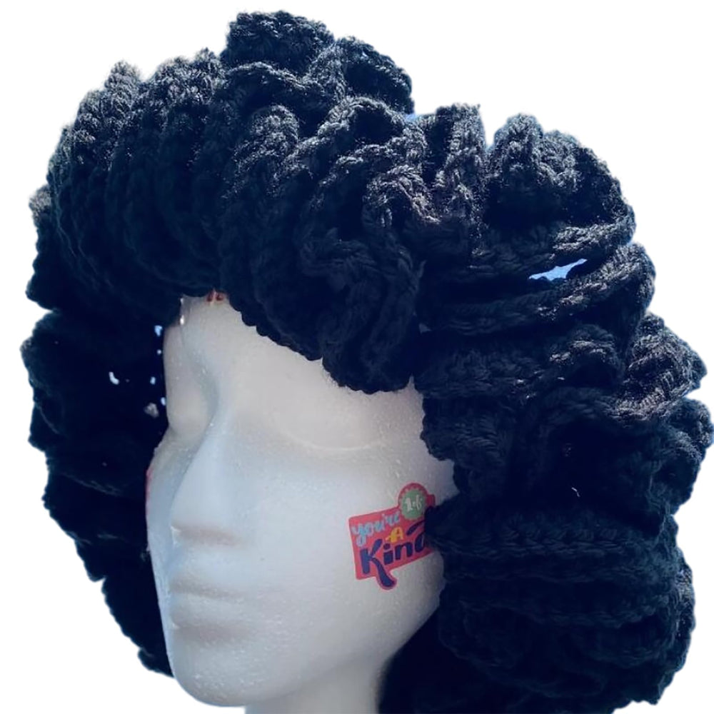 ROYALEAD crochet bucket hat with warm knit texture for winter wear