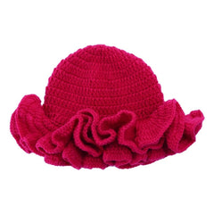 ROYALEAD handmade crochet bucket hat peach powder, stylish winter accessory for outdoor activities