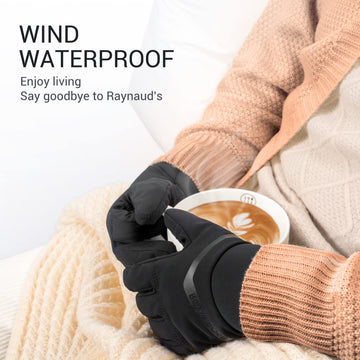 Royalrose heated gloves liner black abrasion-resistant palm improves grip during work or driving.