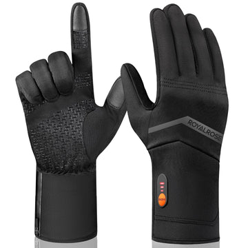 Royalrose heated gloves liners black exterior provide slim warmth for winter activities