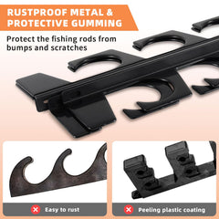 Rust-proof metal rod rack with protective grooves to prevent scratches