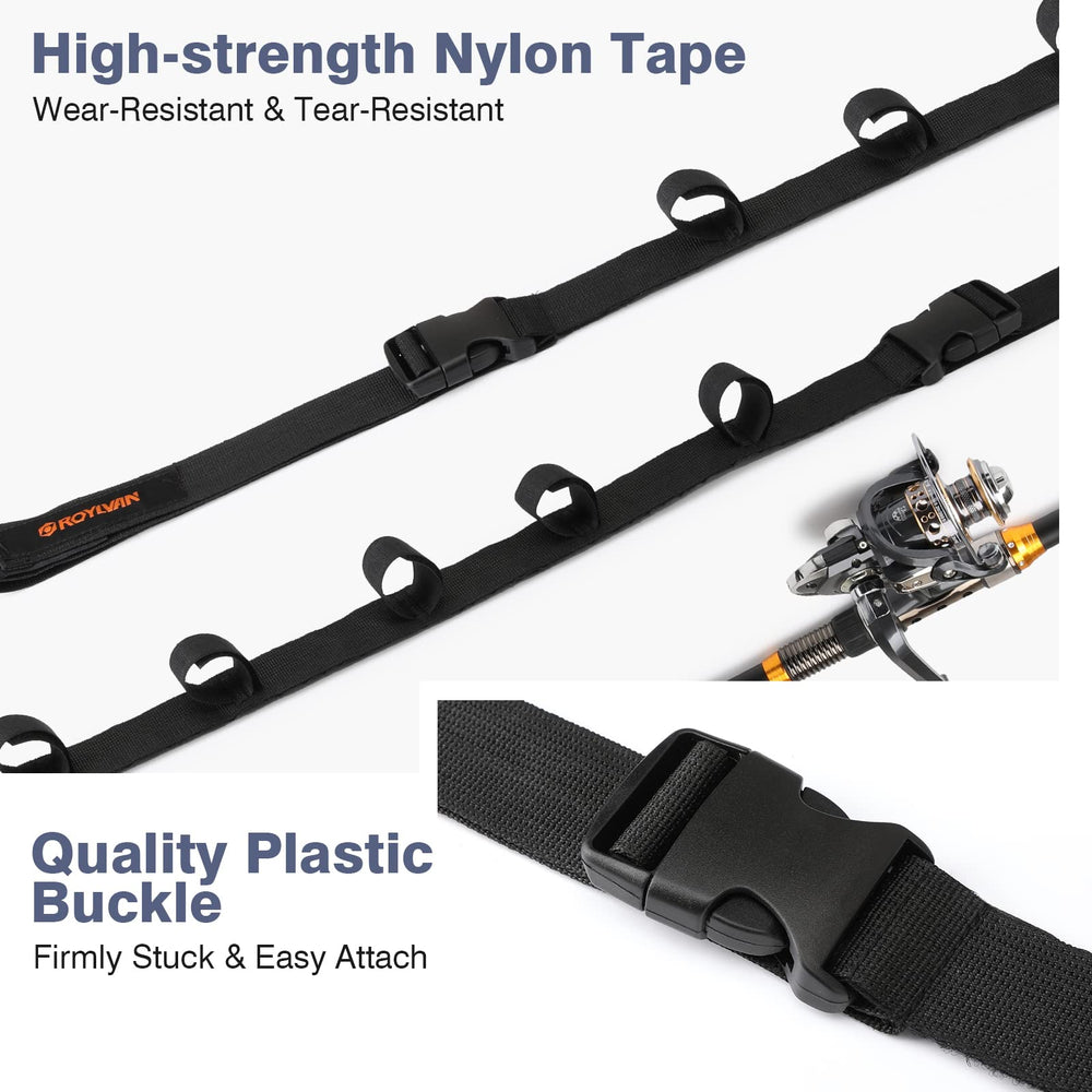 Car roof mounted fishing rod carrier on SUV