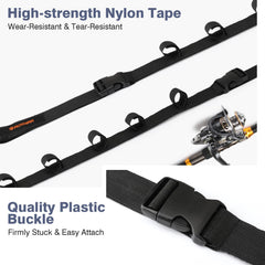 Car roof mounted fishing rod carrier on SUV