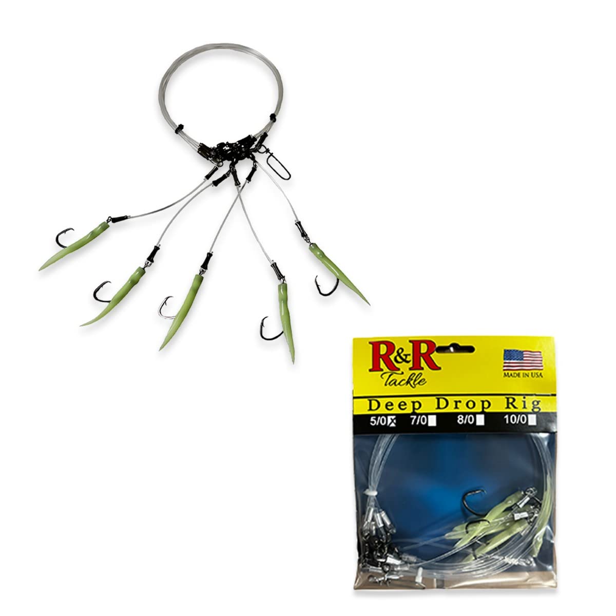Rig components including monofilament leader and circle hook