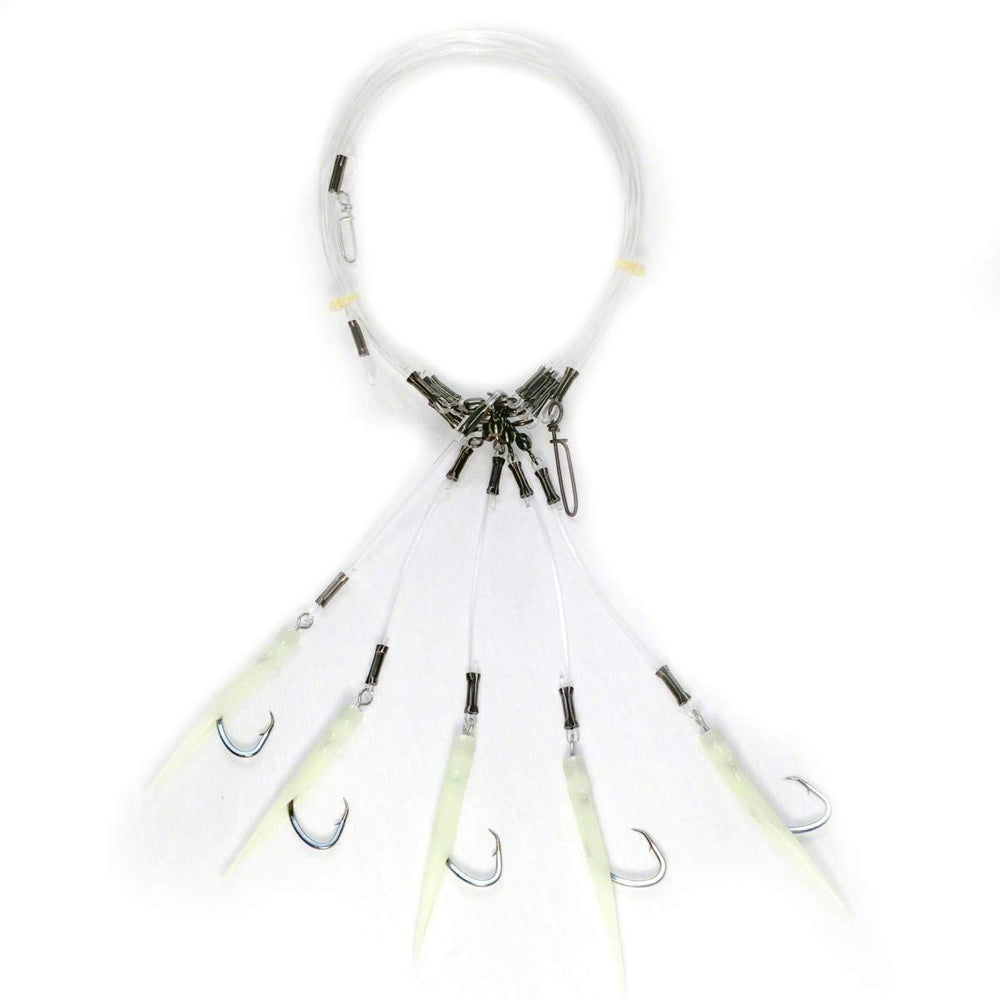 R&R Tackle Deep Drop Rig 8/0 glow sleeve excites fish in low light