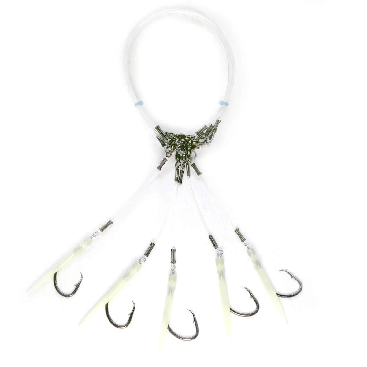 R&R Tackle Deep Drop Rig 8/0 with top light boosts visibility for night fishing