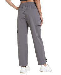 Rrosseyz women's hiking pants charcoal grey side view highlighting versatile outdoor wear.
