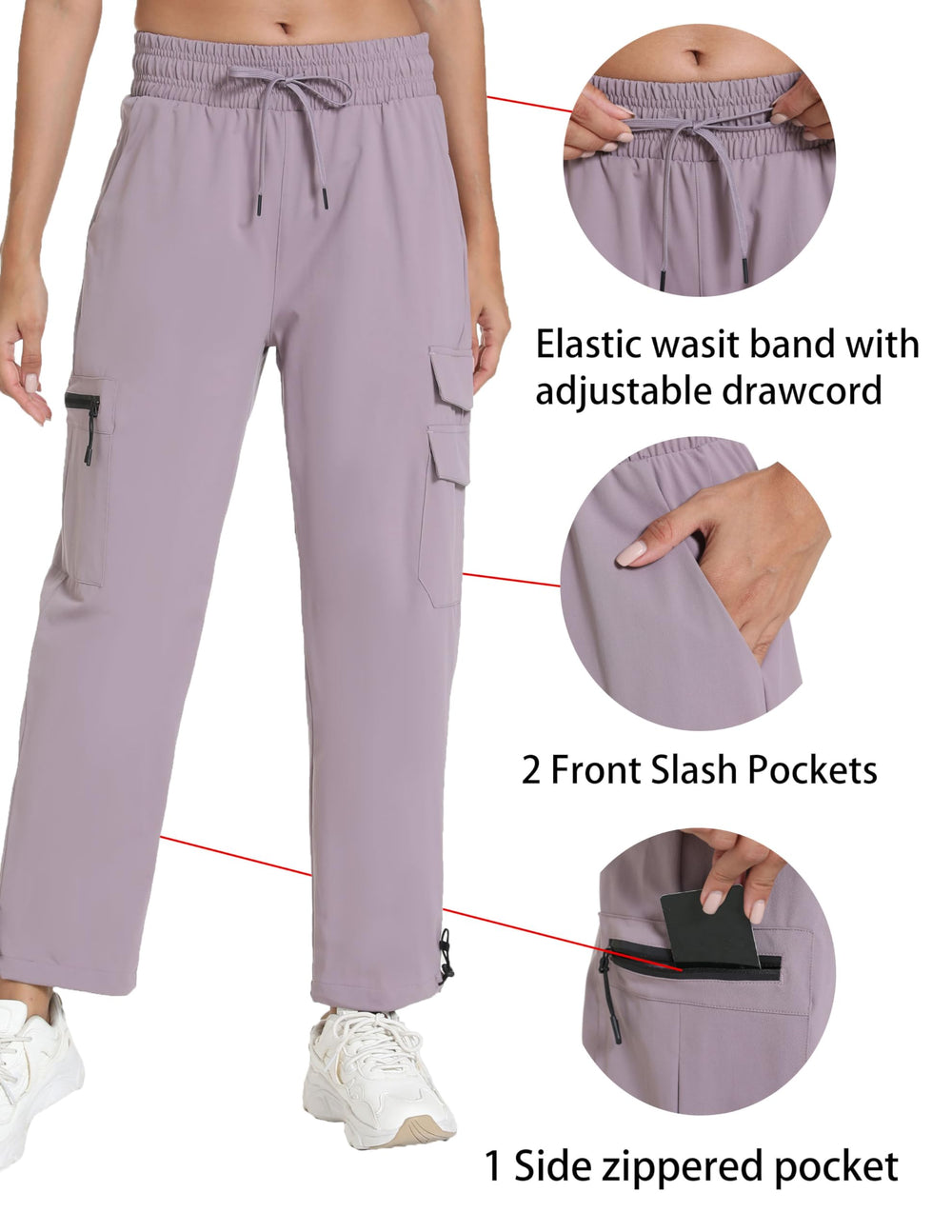 Rrosseyz pants adjustable cuffs keep bugs out and control length