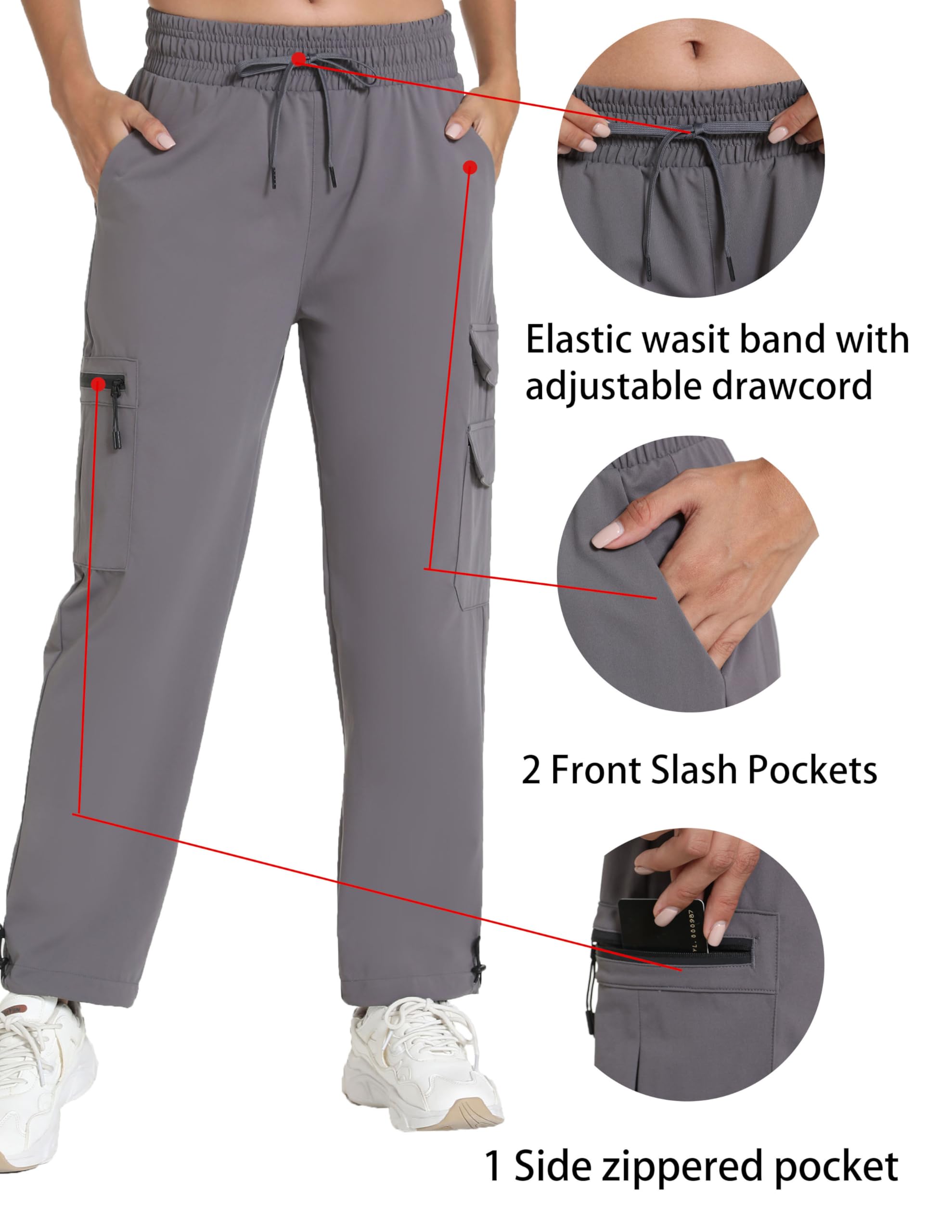 Rrosseyz women's hiking pants quick-dry fabric close-up keeps you dry.