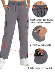 Rrosseyz women's hiking pants quick-dry fabric close-up keeps you dry.