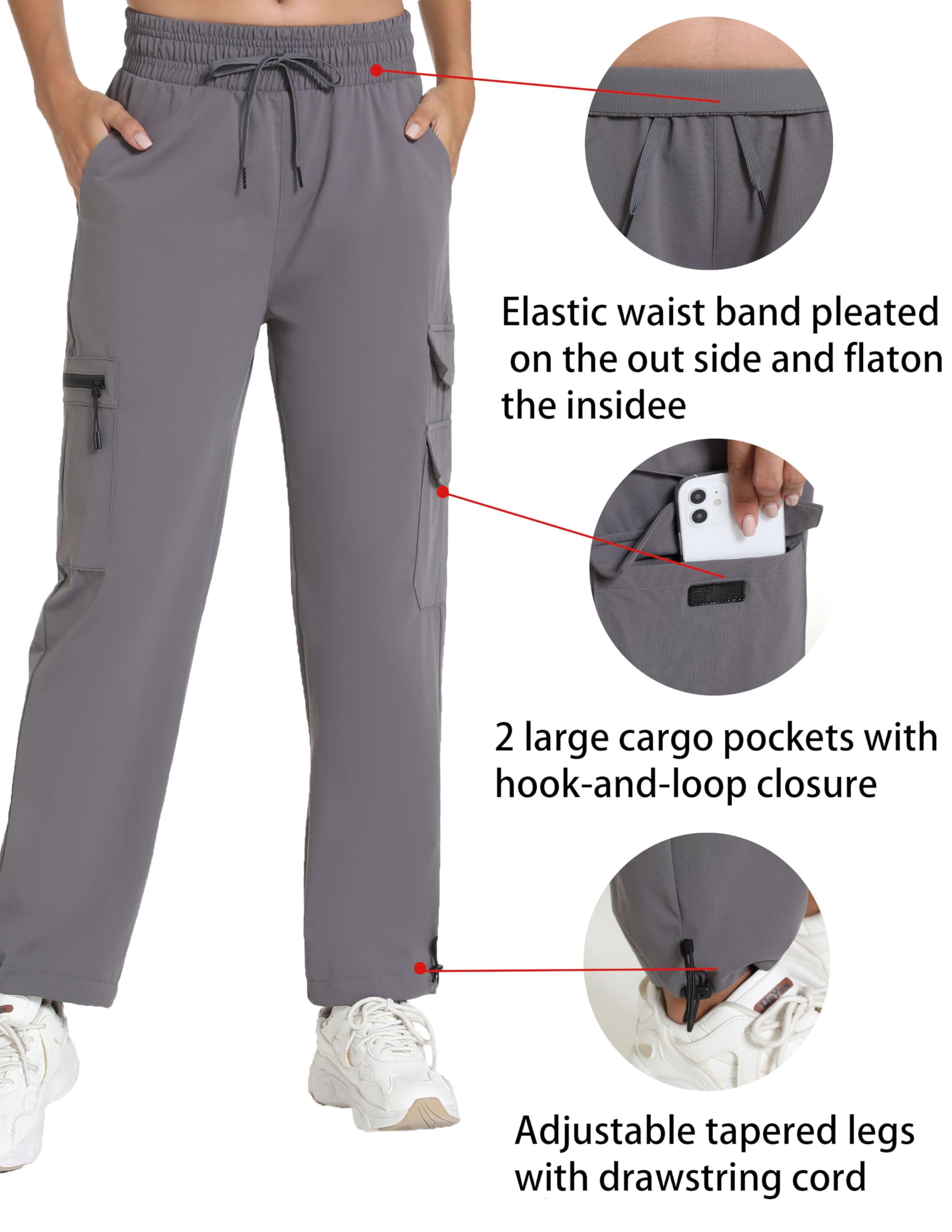 Rrosseyz women's hiking pants sun-protection close-up for daytime outdoor wear.