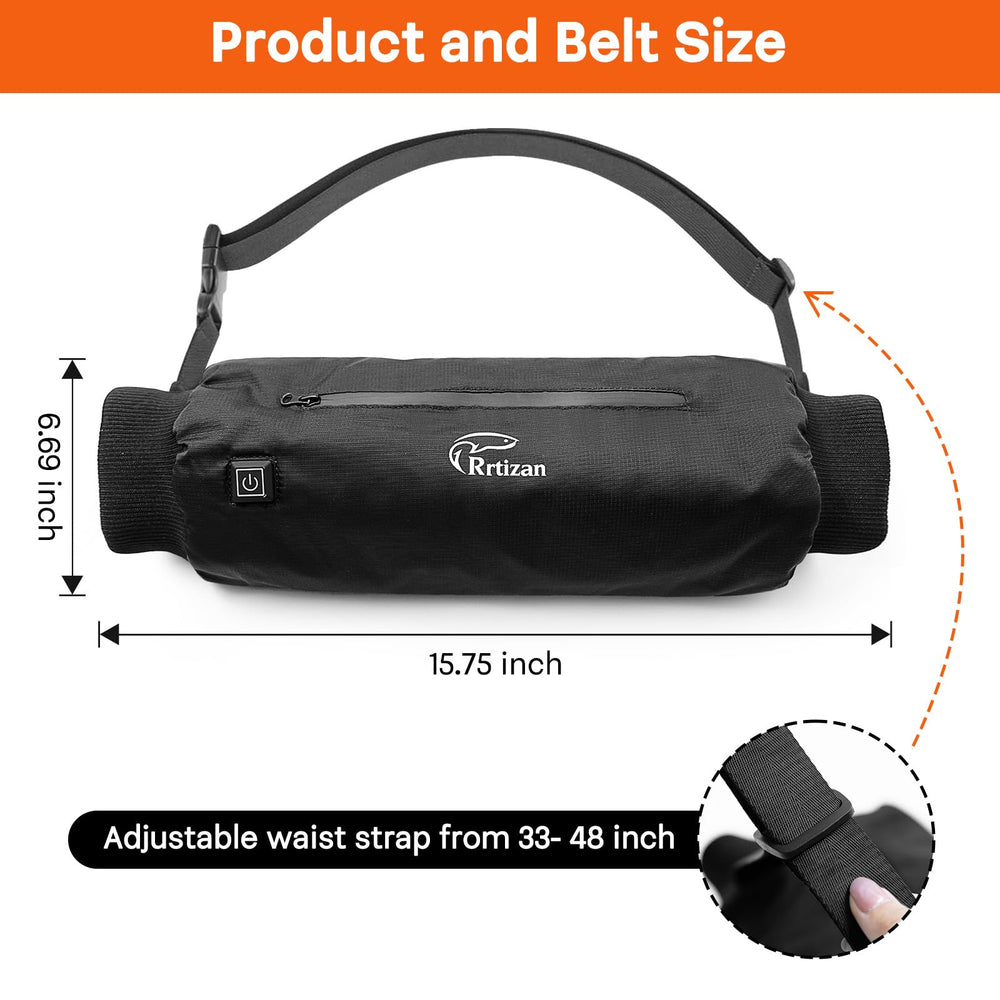 Rrtizan heated hand warmer pouch in-use at a football game showcasing outdoor warmth.