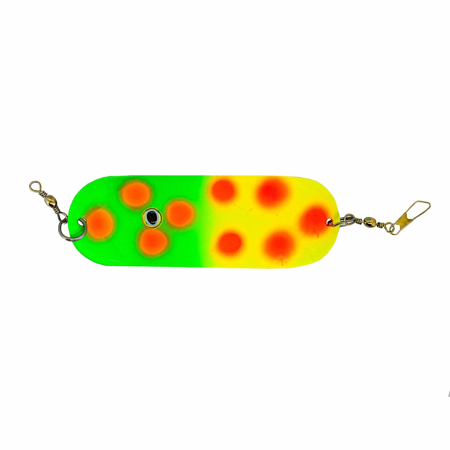 RTF Dakota Dodger used behind Hoochie Rig at 0.8-1.5 mph for deeper or surface trolling.