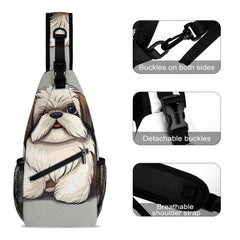 RTFGHJS Shih Tzu sling bag with multiple pockets to organize essentials