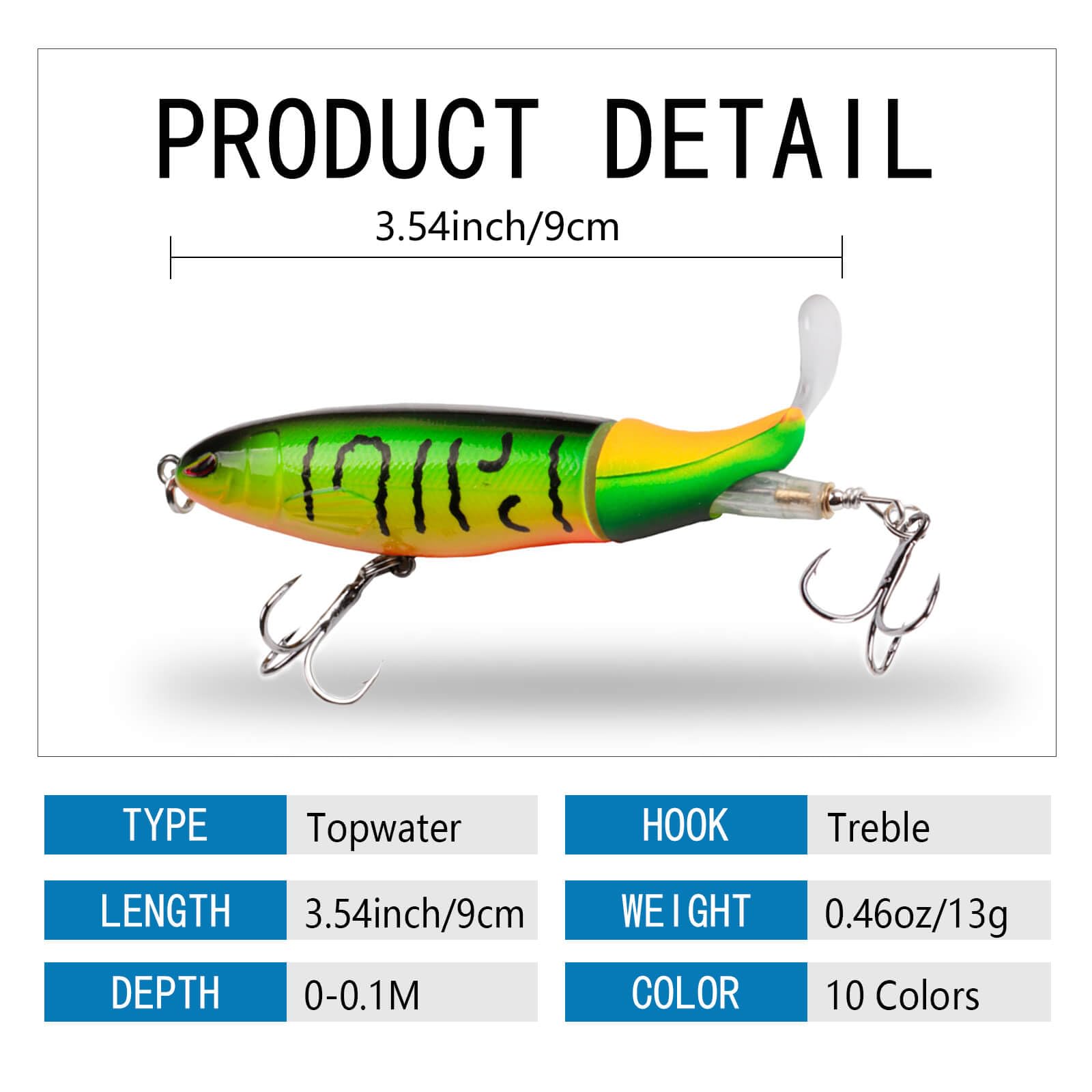 RTGSE Whopper topwater lure side profile with lifelike body