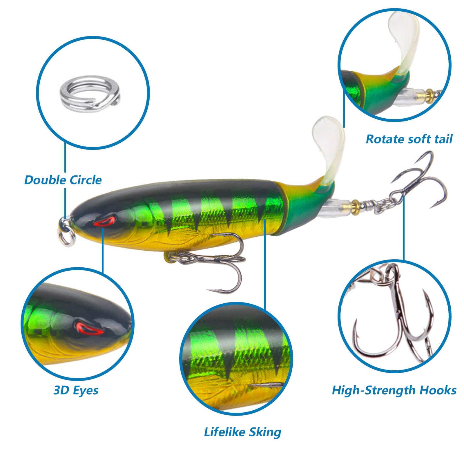 RTGSE Whopper lure tail action demonstrates rotating cupped tail turbulence