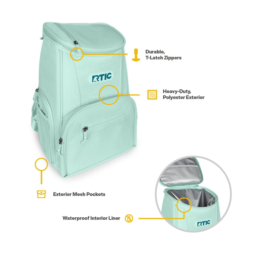 RTIC 15 Can Backpack Cooler interior pocket for snacks and small items
