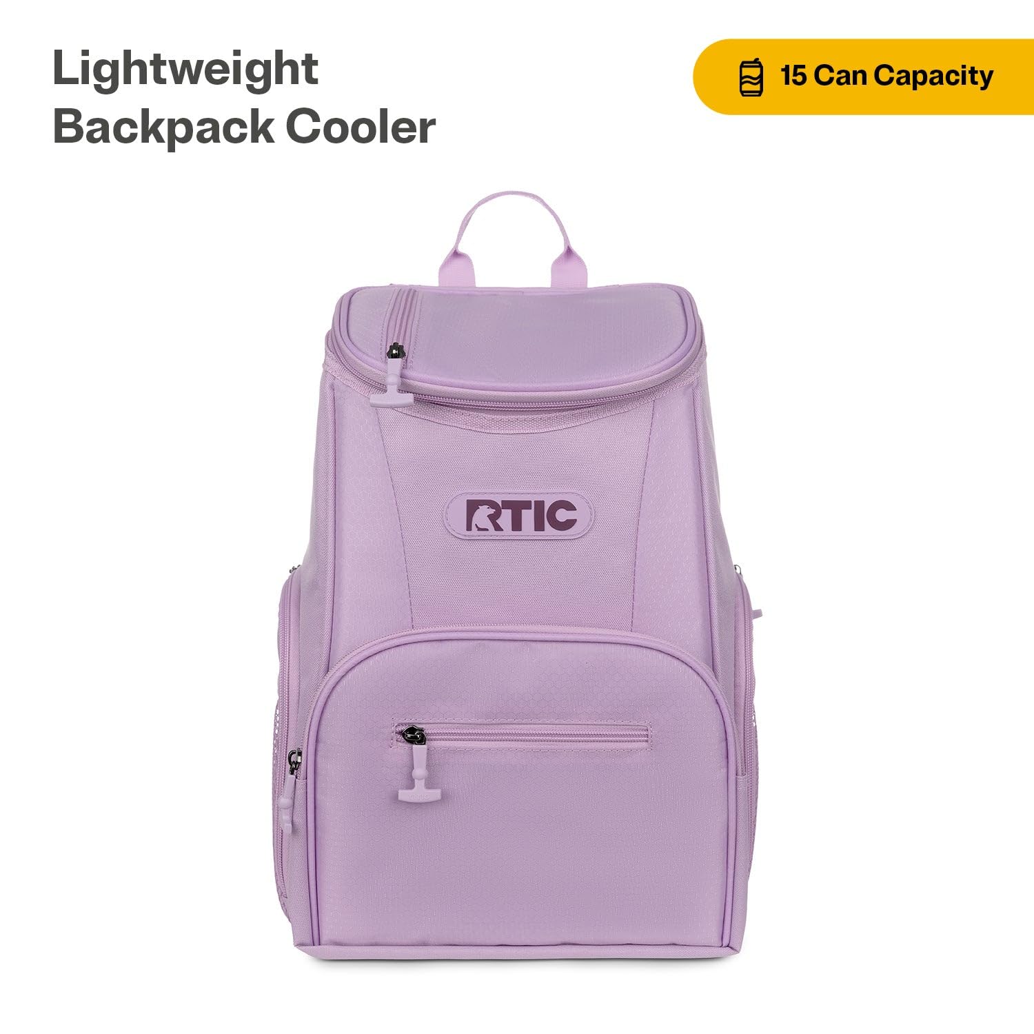 RTIC 15-can Backpack Cooler side pockets for easy bottle access