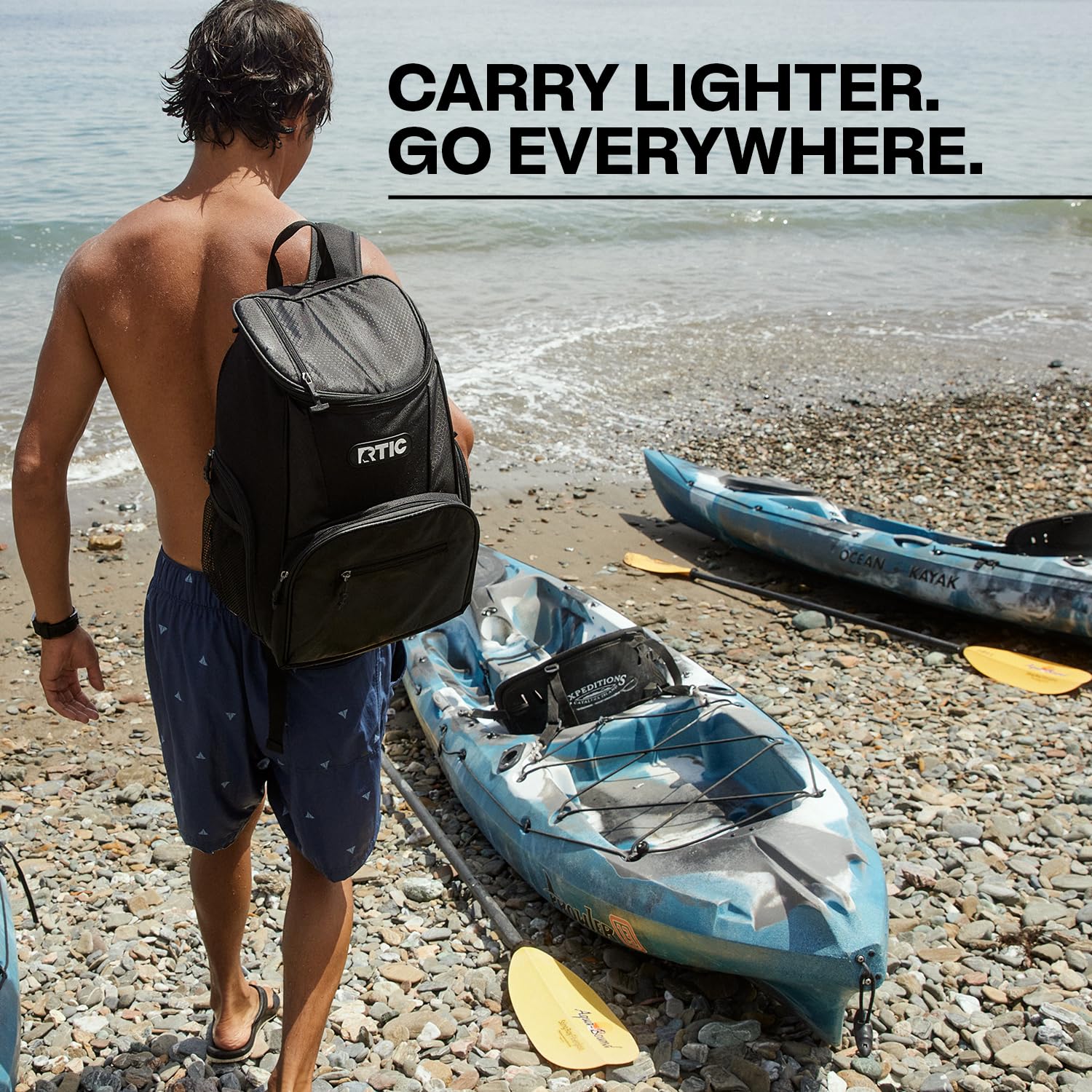RTIC 15 Can Backpack Cooler close-up of durable polyester and insulation