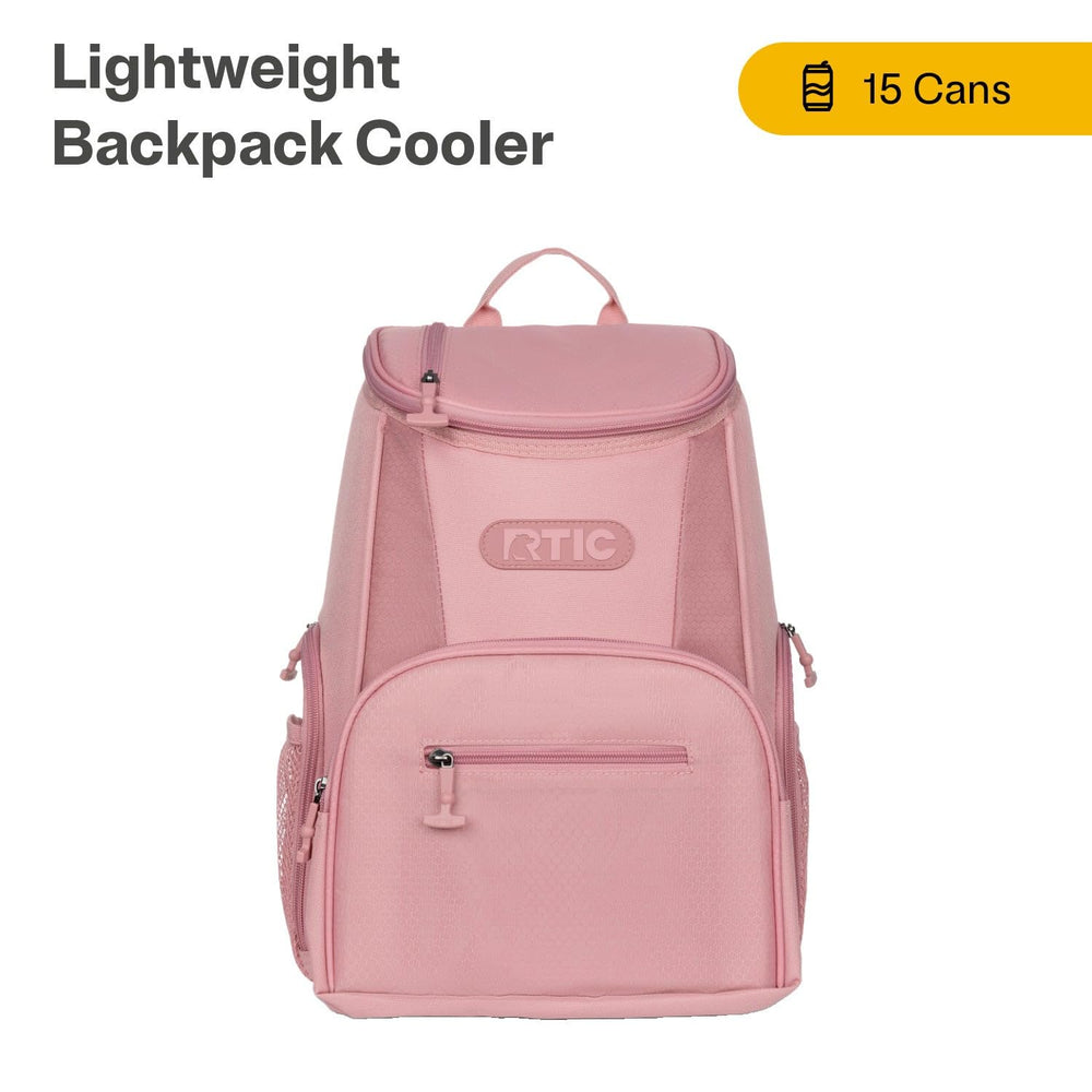 RTIC 15 Can Backpack Cooler side pockets hold water bottles for quick access