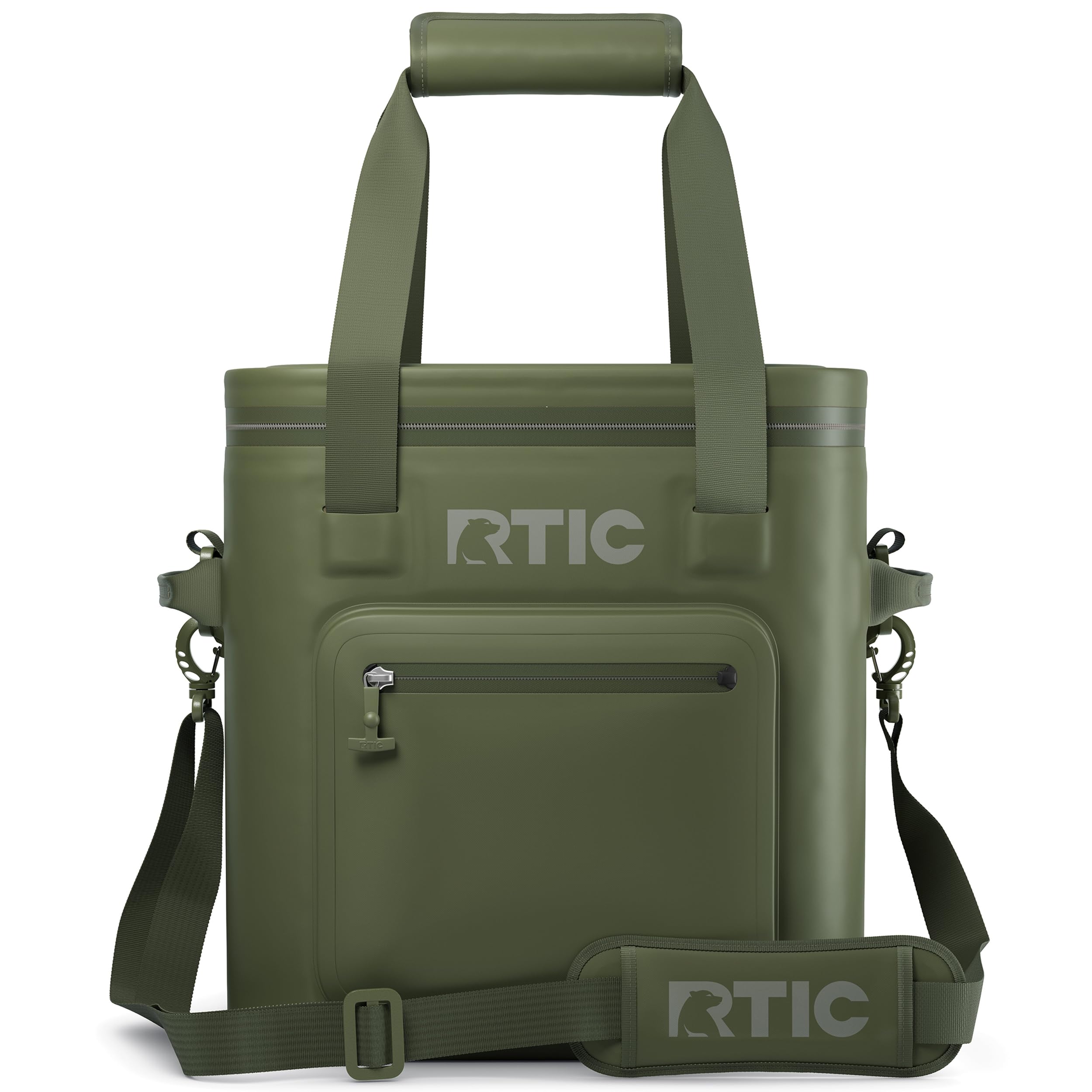 RTIC 20-Can Ultra-Tough Soft Cooler Pro olive overview showcases rugged outdoor versatility
