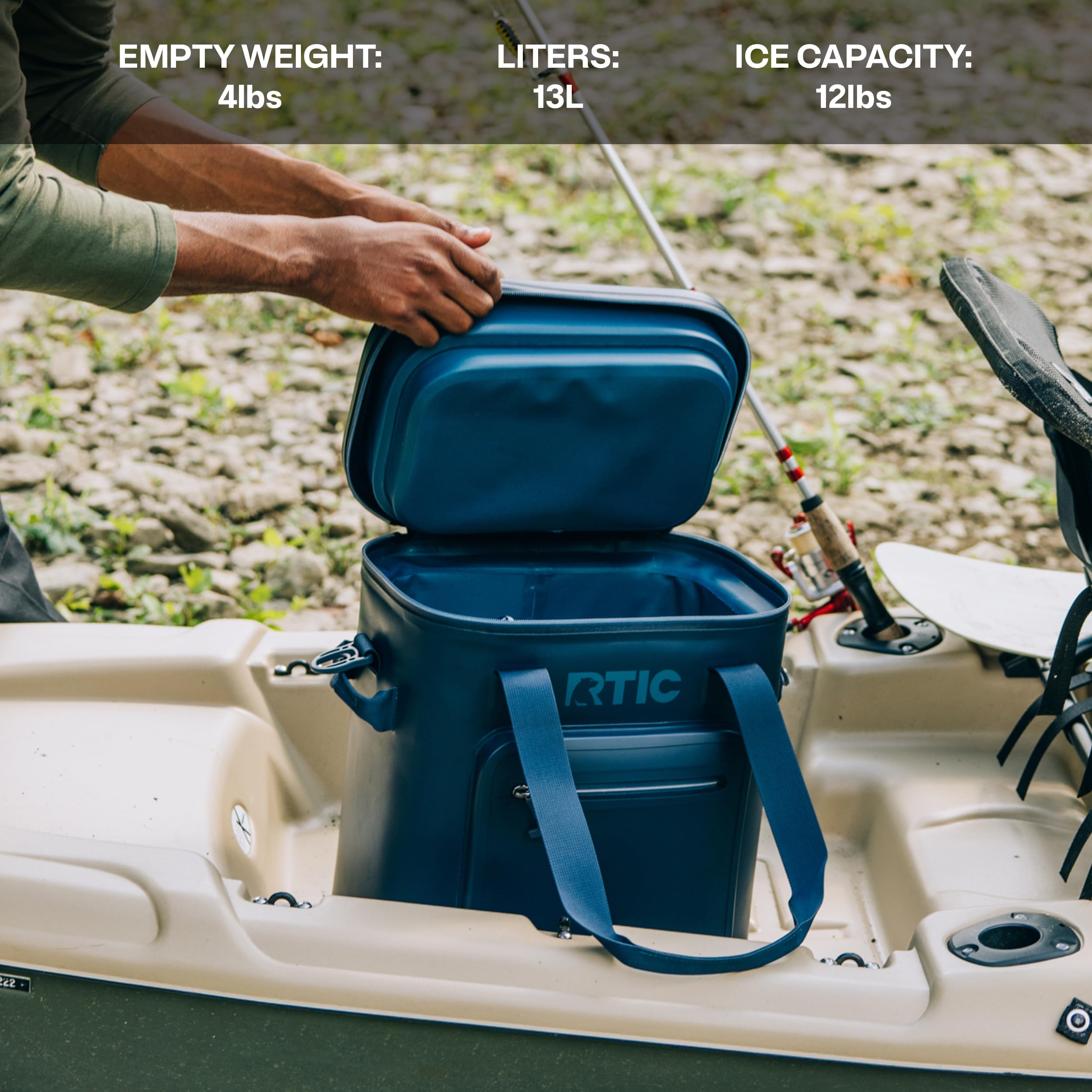 RTIC 20-Can Ultra-Tough Soft Cooler Pro olive removable shoulder strap for easy carrying