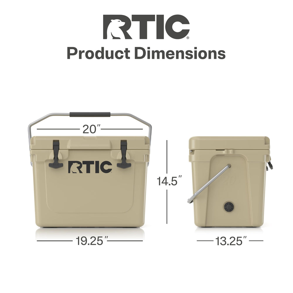 RTIC 20 QT Ultra-Tough cooler used as bench at campsite.