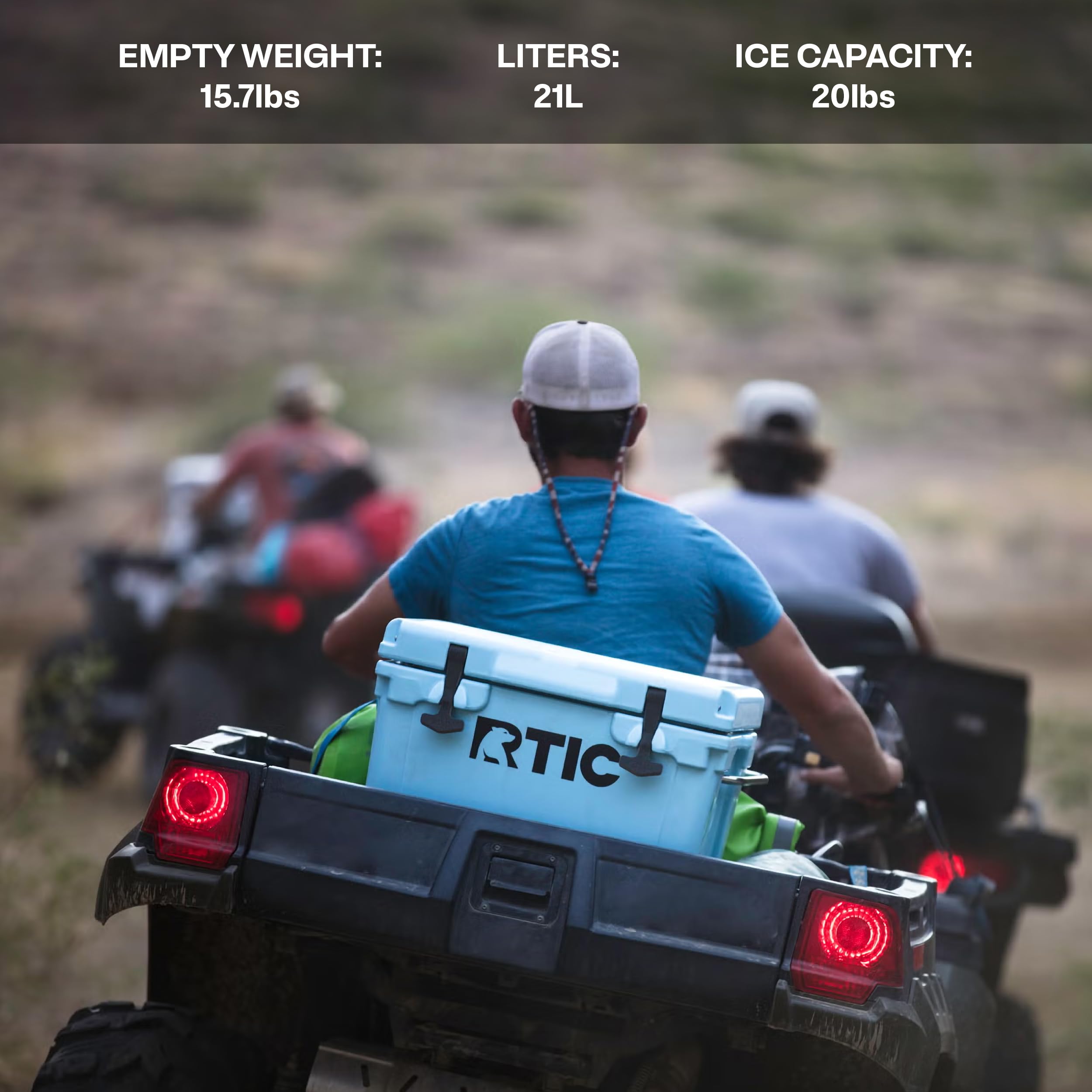 RTIC 20 QT Ultra-Tough cooler enduring rugged use in outdoor setting.