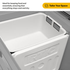 Durable RTIC cooler accessory for rugged camping use and long-lasting performance.