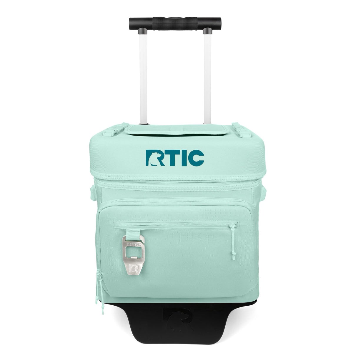 RTIC 40 Can Everyday Wheeled Cooler on rough terrain for easy transport