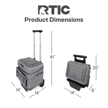 RTIC 40-Can wheeled cooler in collapsible design for compact storage.