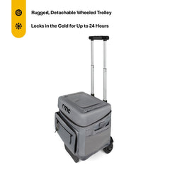 RTIC 40-Can cooler with telescoping handle ready for smooth, effortless hauling.