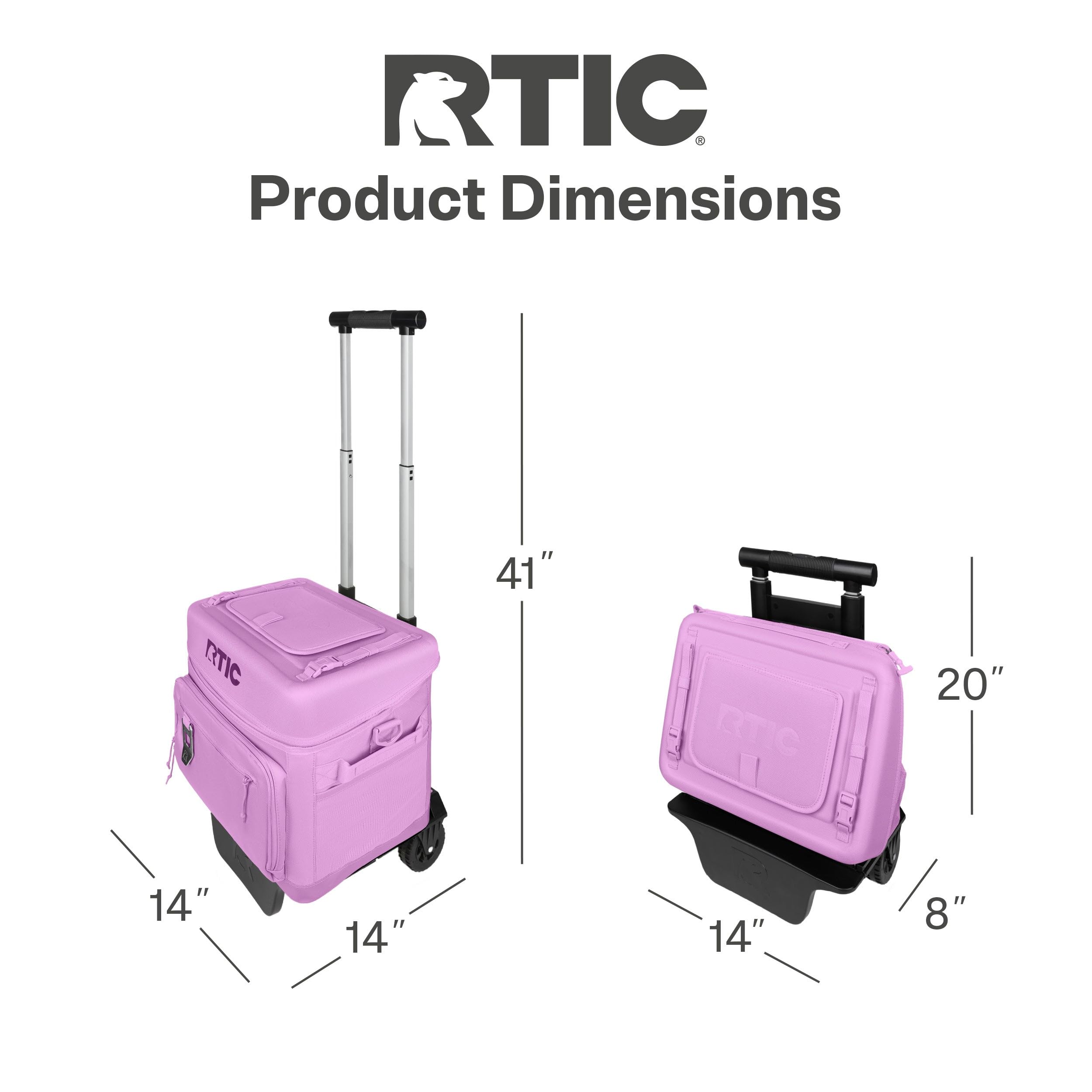 RTIC 40 Can wheeled cooler with waterproof bottom for easy cleaning after outdoor use.