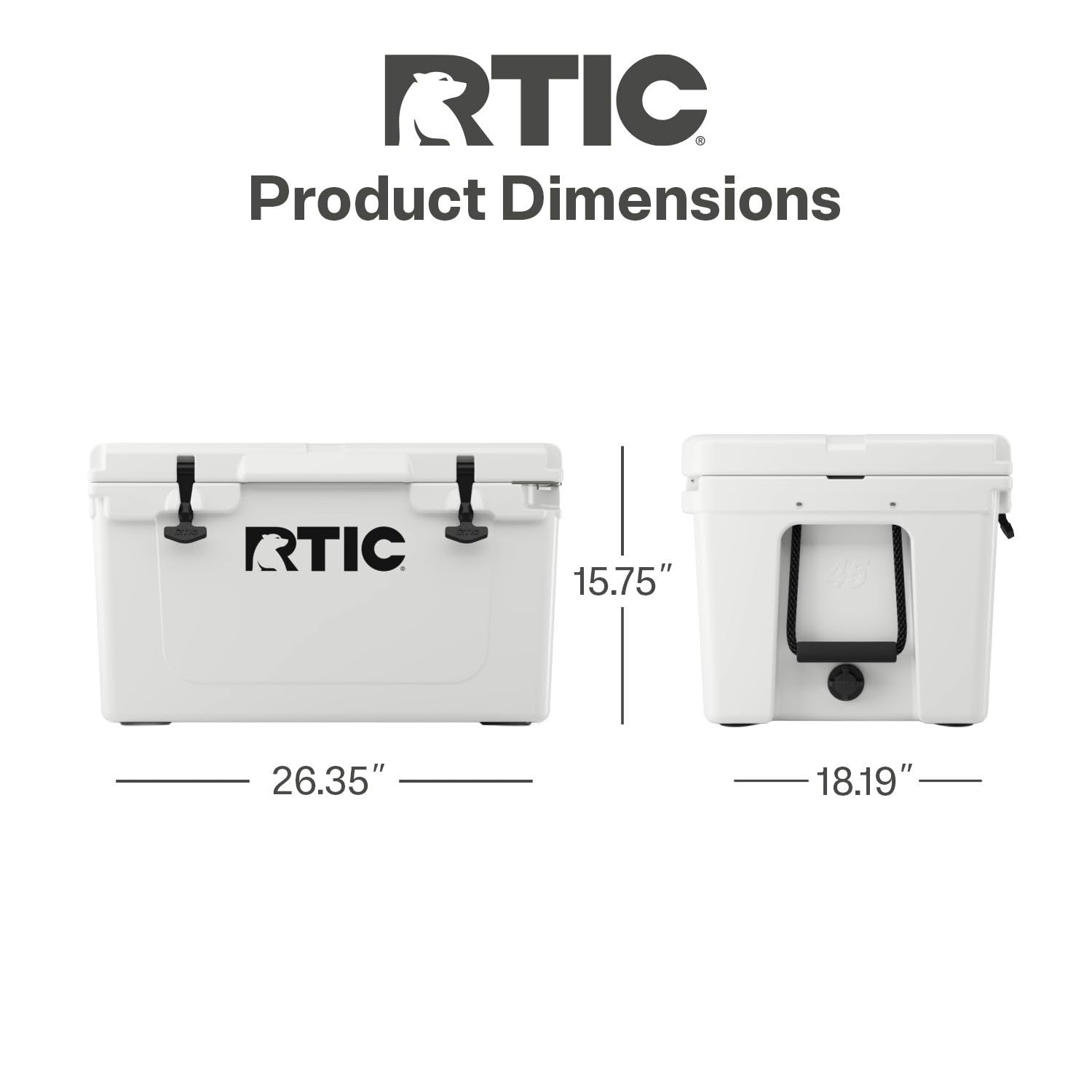 RTIC 45QT cooler can capacity demonstrates space for up to 60 cans.