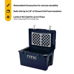 RTIC 45 QT Ultra-Tough Cooler interior demonstrating thick insulation and ample space