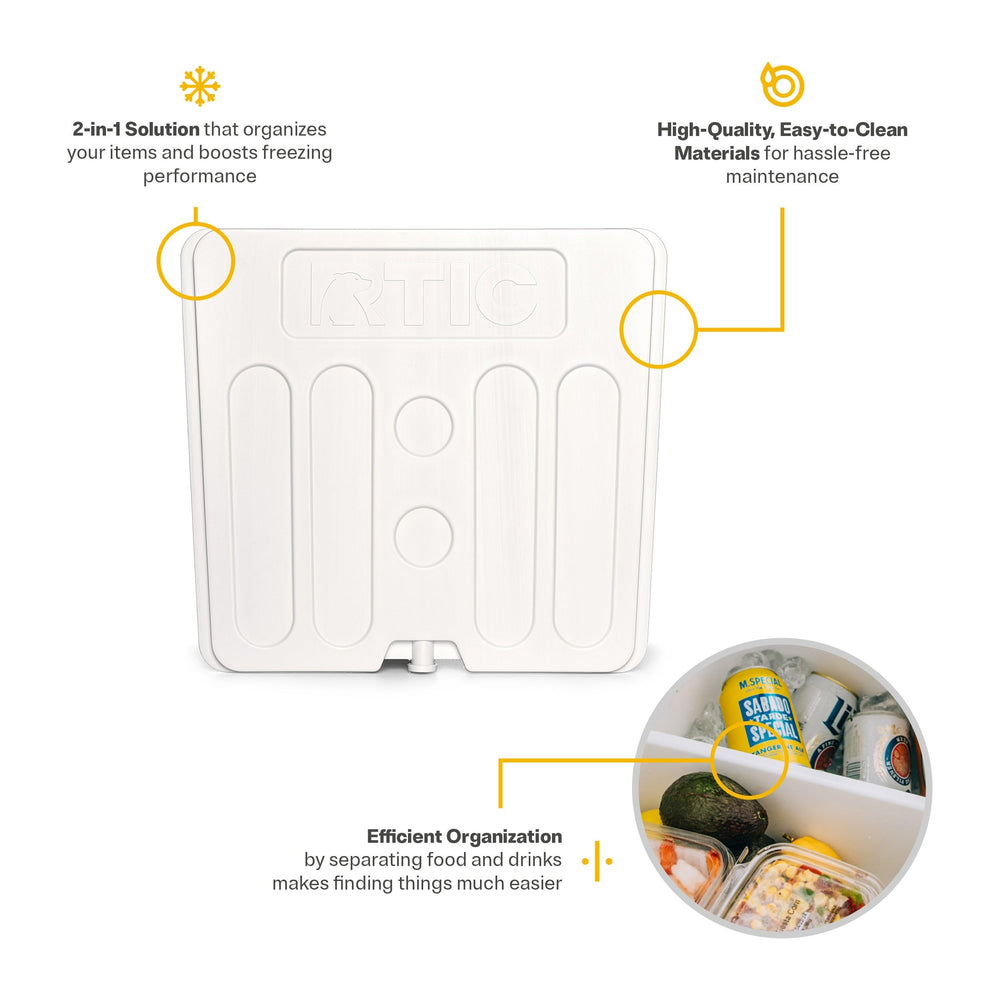 RTIC 65 qt divider organized storage layout for easy retrieval