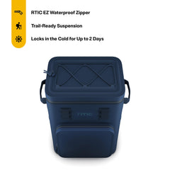 RTIC backpack cooler with comfortable shoulder straps enables hands-free carrying.