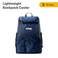 RTIC backpack cooler side pocket for easy bottle access on the move