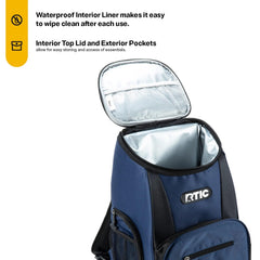 RTIC backpack cooler top lid pocket for snacks and small items