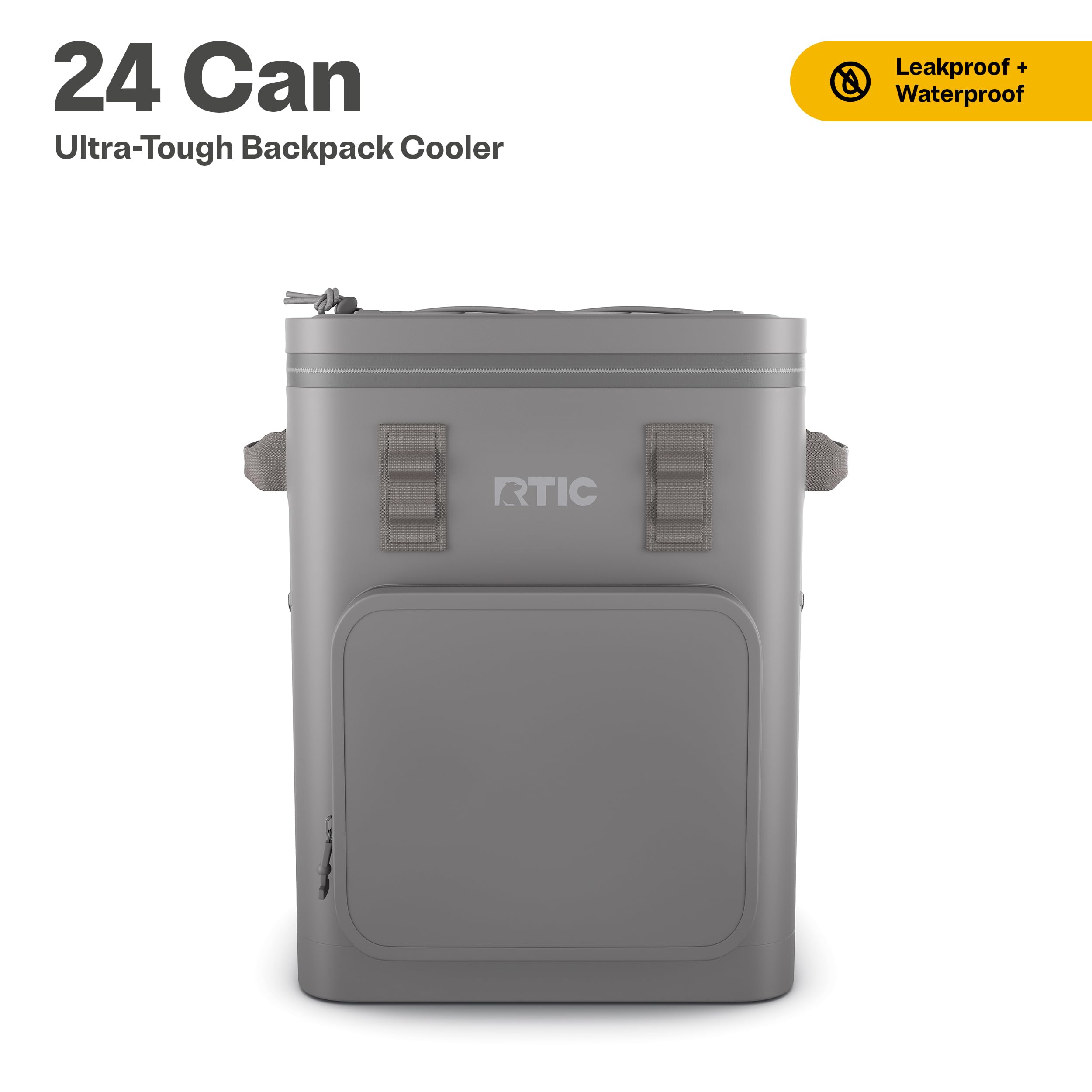 RTIC backpack cooler waterproof zipper keeps contents dry during rain and splashes
