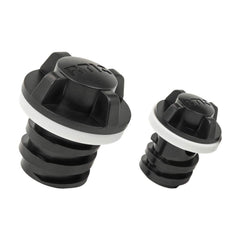 RTIC drain plug cap secured, helping prevent leaks and maintain cold contents.