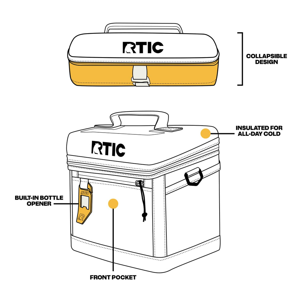 RTIC Everyday Cooler with collapsible lid design for compact storage.