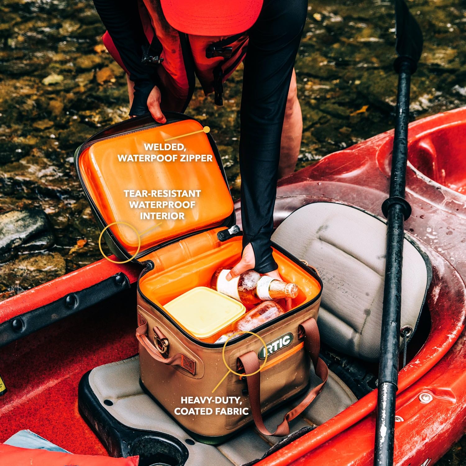 RTIC EZ waterproof zipper helps prevent leaks during trips