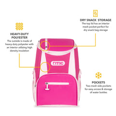 RTIC back panel and straps simplify carrying on camping trips and commutes.